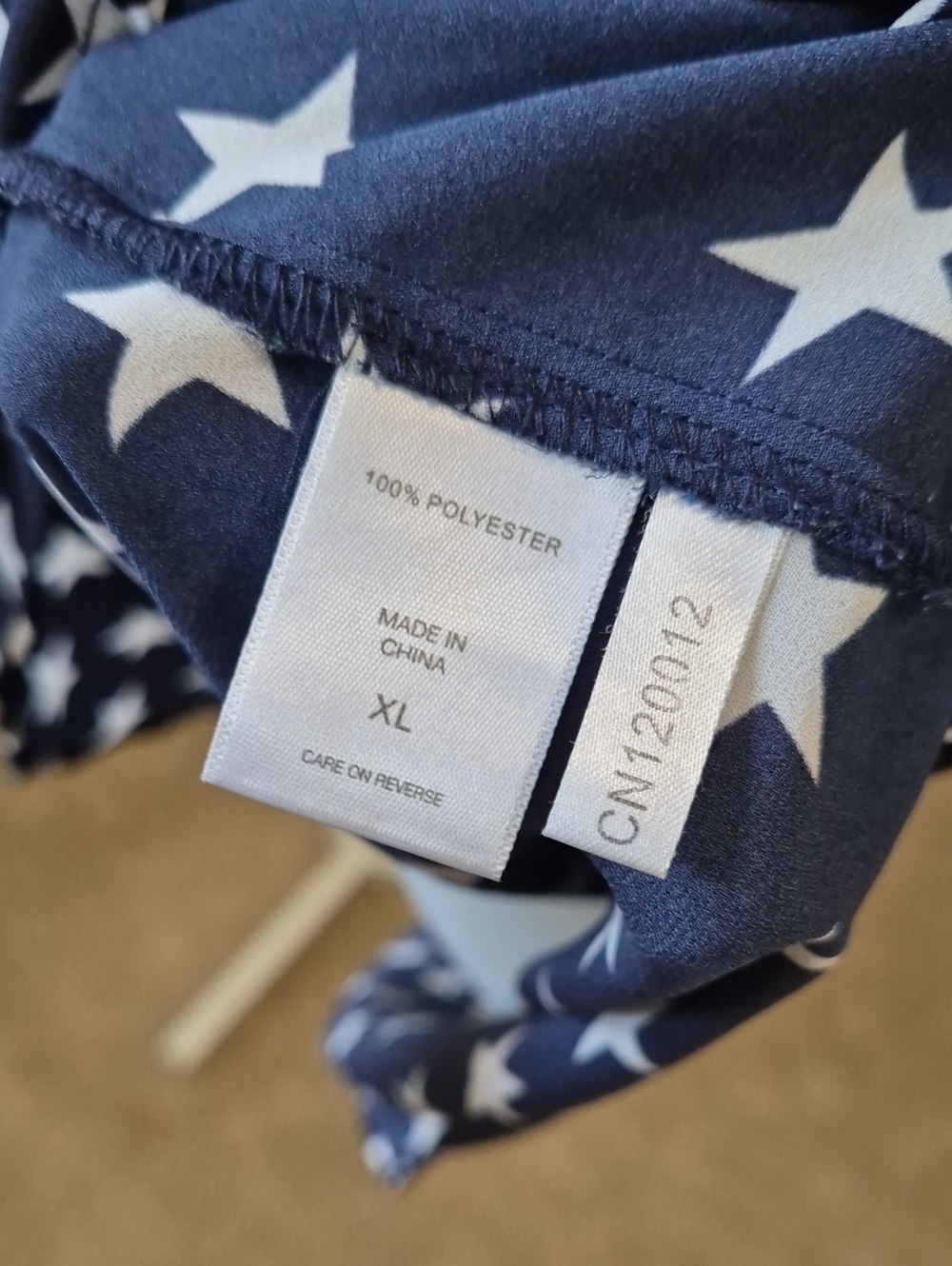 New York & Co. Sleeveless Navy Star Print Blouse Dize XL - Picture 5 of 5